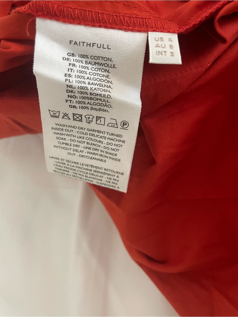 Faithfull the brand Maria Mini Dress Dusty Tomato - Picture 8 of 8